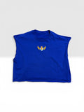 Blue Men's Premium Cropped Tank