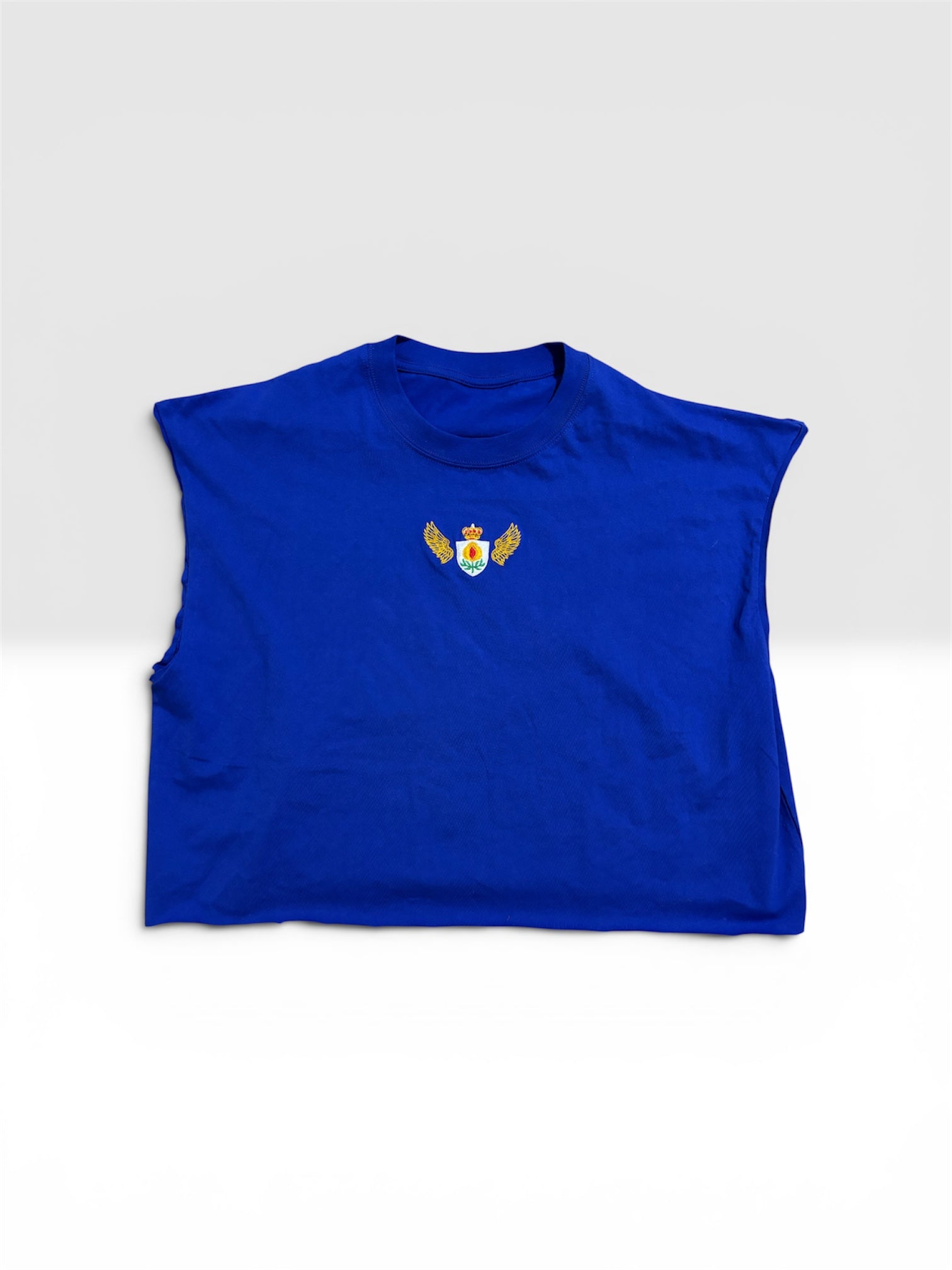 Blue Men's Premium Cropped Tank